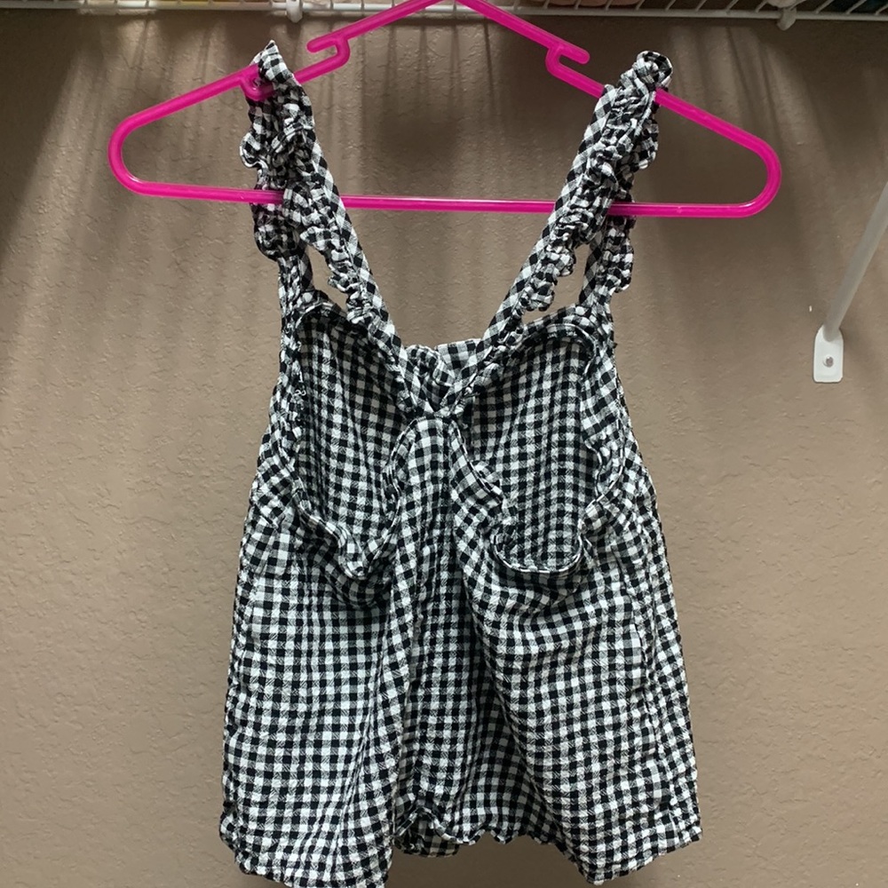 Madewell Black and White Gingham Button-Front Tank - Picture 2 of 5
